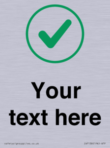 Custom plain background, green tick in circle sign